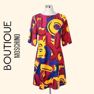 Boutique Moschino AEFFE Spa Abstract Pop-Art Dress | Size 6 (IT 40) — Excellent!